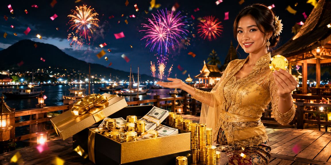 Suasana festival malam Vietnam dengan nuansa permainan casino online yang meriah