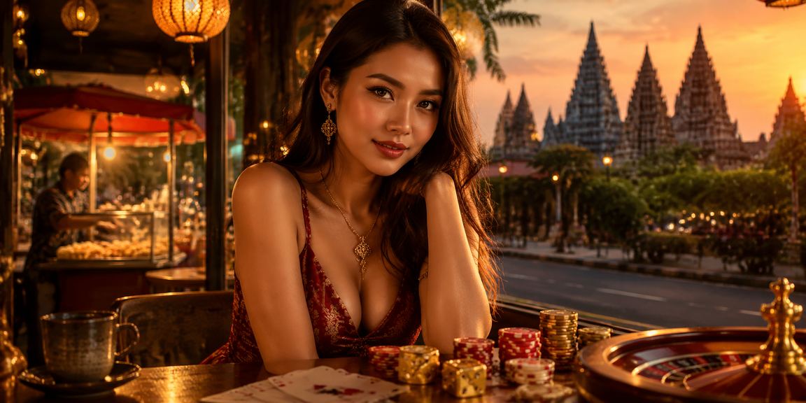Orang sedang bersantai menikmati kopi sambil bermain casino online